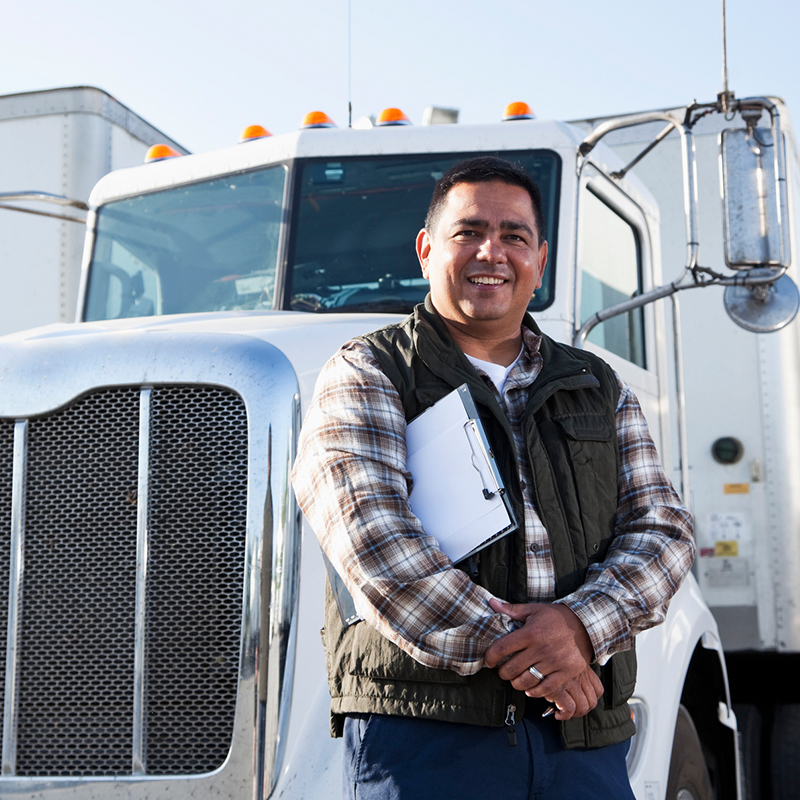 smiling truck driver