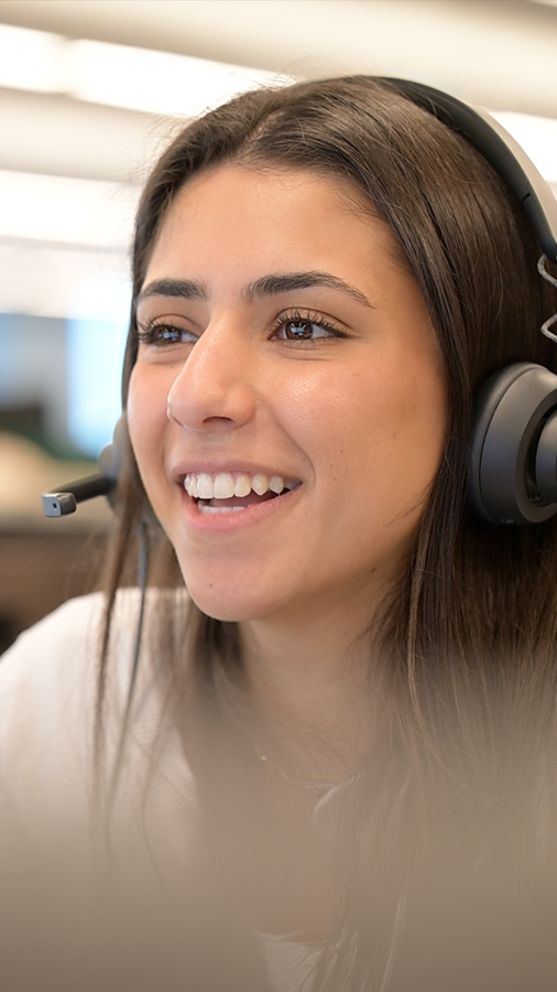 a smiling customer service representatitve