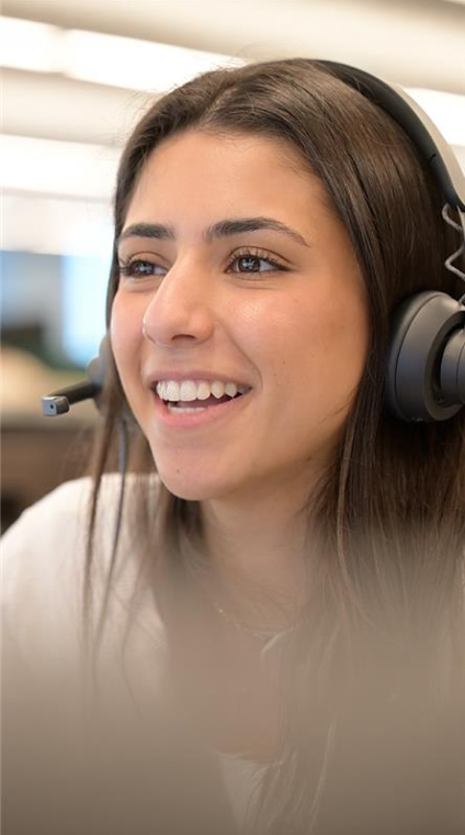 woman with headset