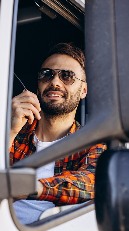 Trucker in cab