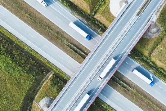 Aerial view of highways. 