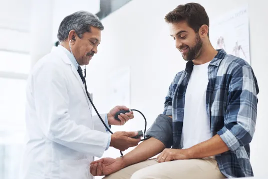 Truck driver with a doctor.