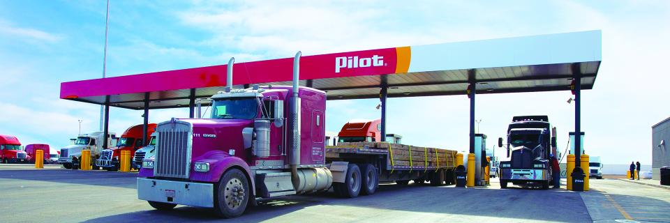 truck parked at Pilot gas station bg